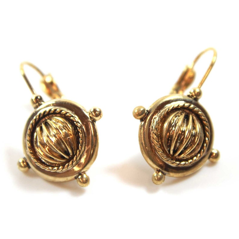 Vintage Gold Tone Dangle Earrings